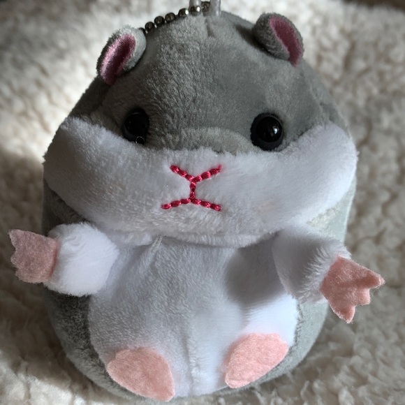 Cute Gray Hamster Keychain - Picture 1 of 5